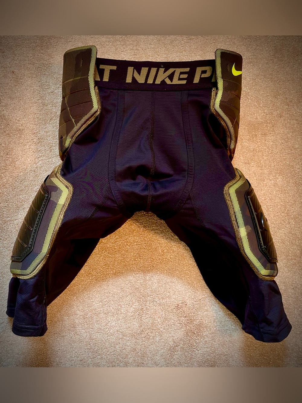 (#213) Nike Pro Combat Hyper-Strong Camouflage Hard Plate Football Girdle